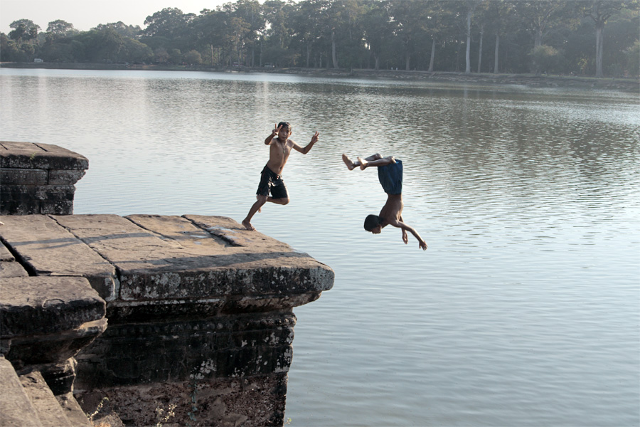 The walls of Angkor Wat