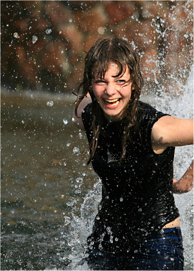 In a spray of happiness!