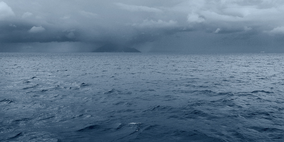 Sea, island, ship