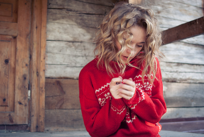 red sweater