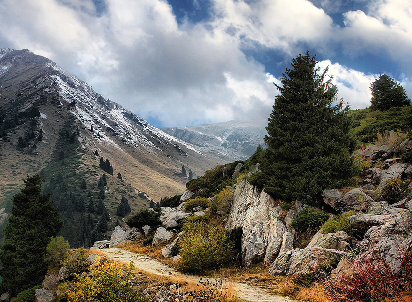 along mountain trails Trans-Ili Alatau