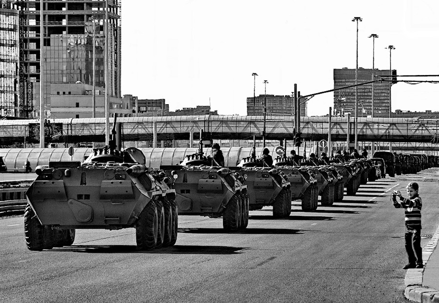 Returning to base after the parade