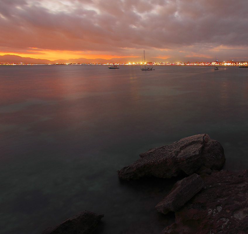 The lights in the evening