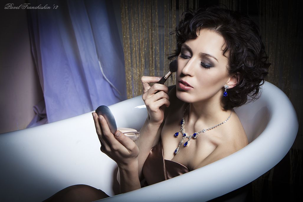 The girl in the bathroom.
