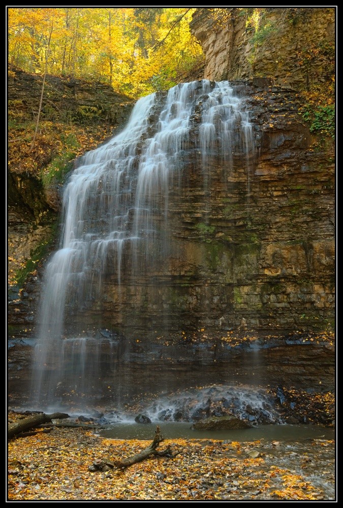 Waterfall in the autumn.