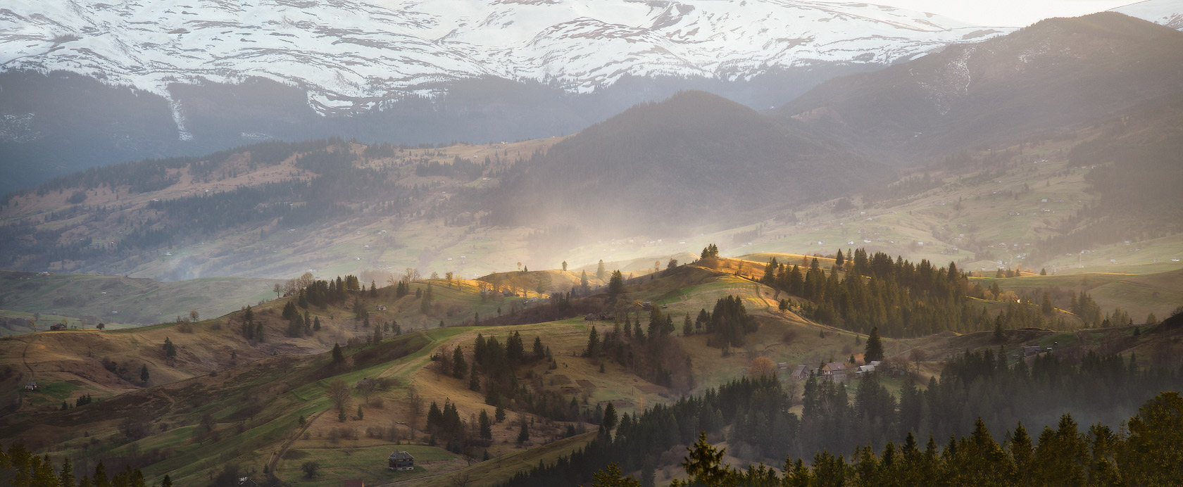April evening in the Carpathians