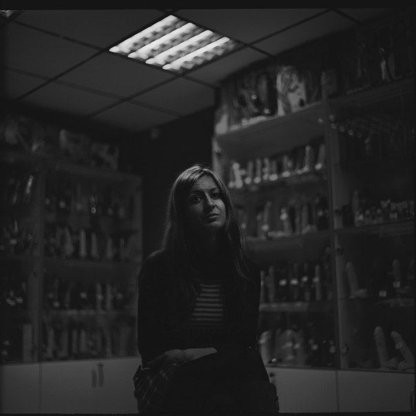 Portrait of Natalia intimate products in the store