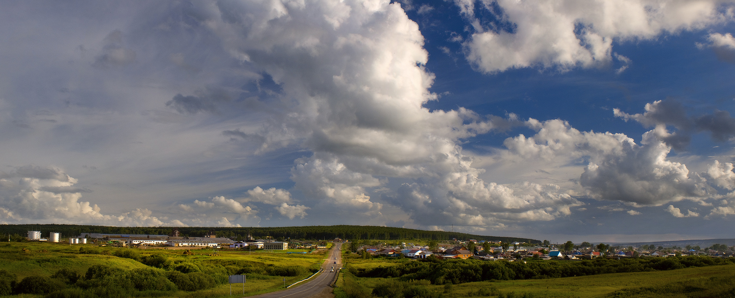 On the road with clouds