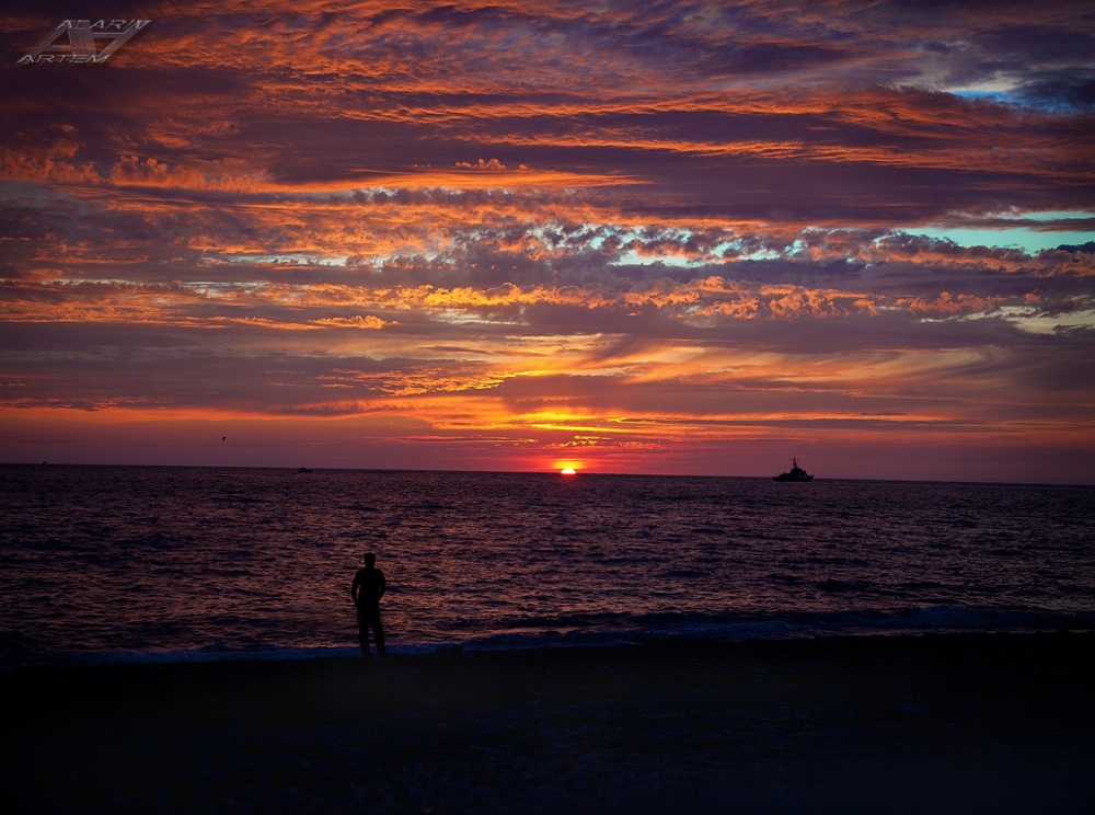 Sunset at sea