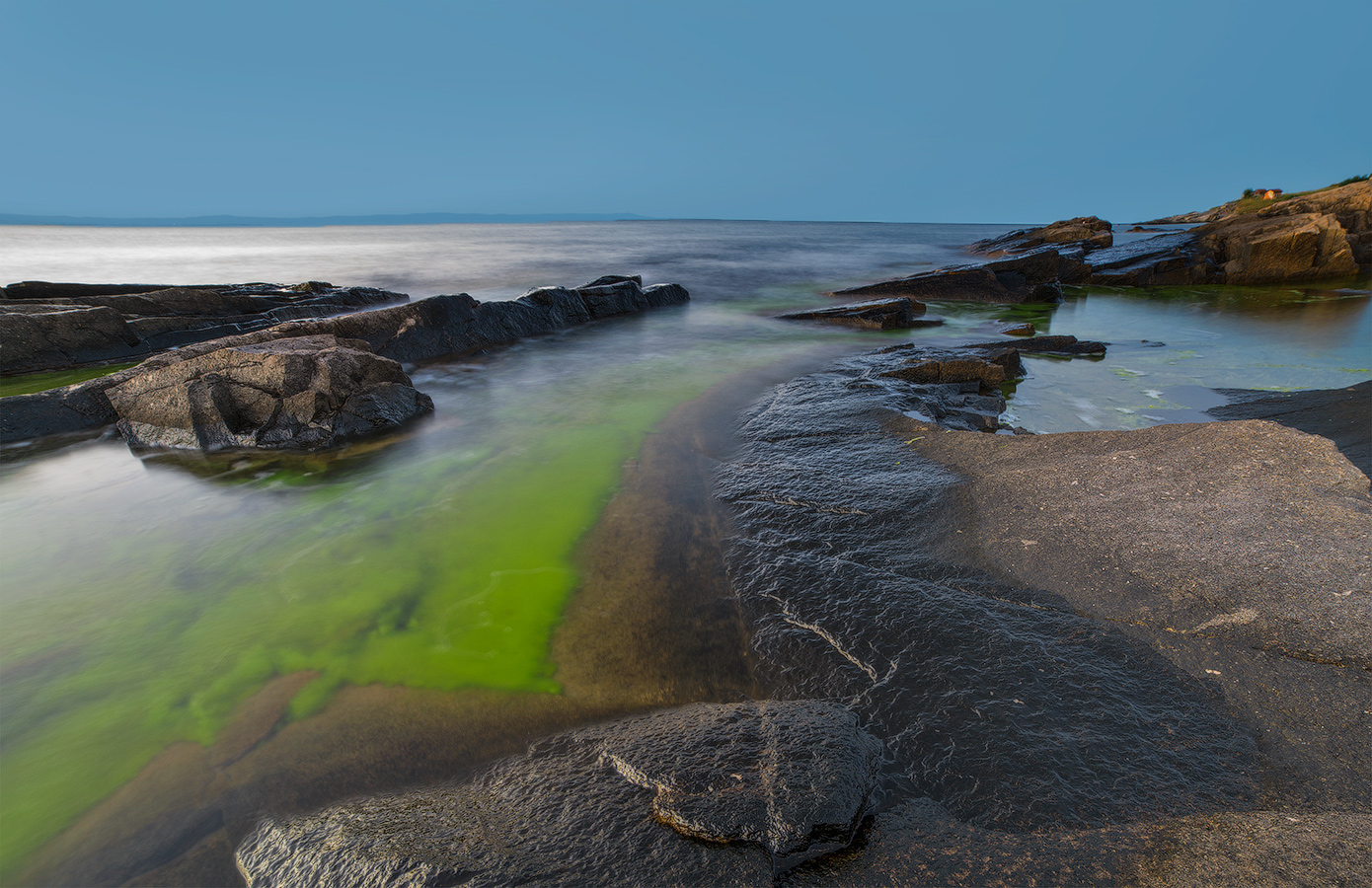 In the evening on the shore