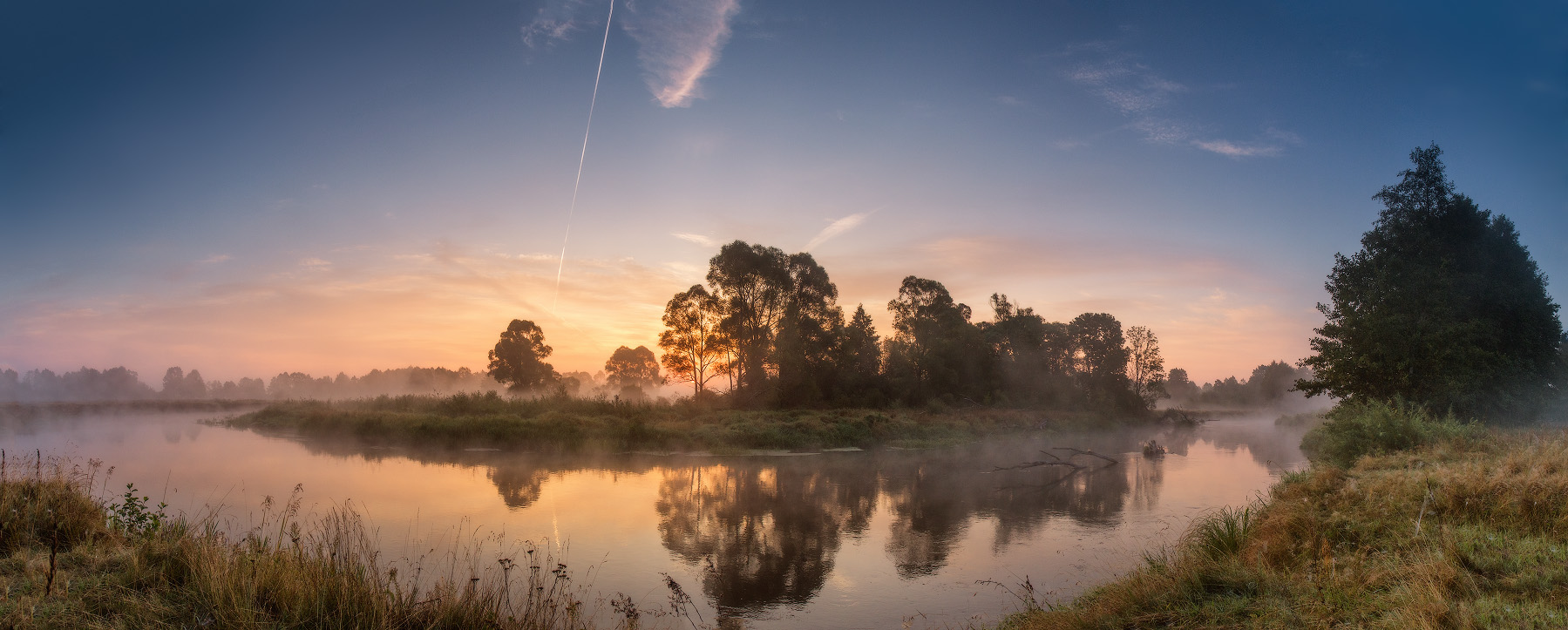 Neman river flows