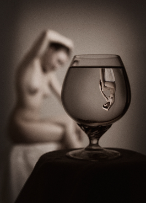 Girl and wine glass