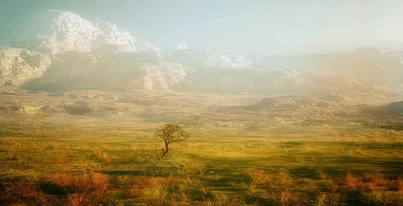 At the foot of the mountains ...