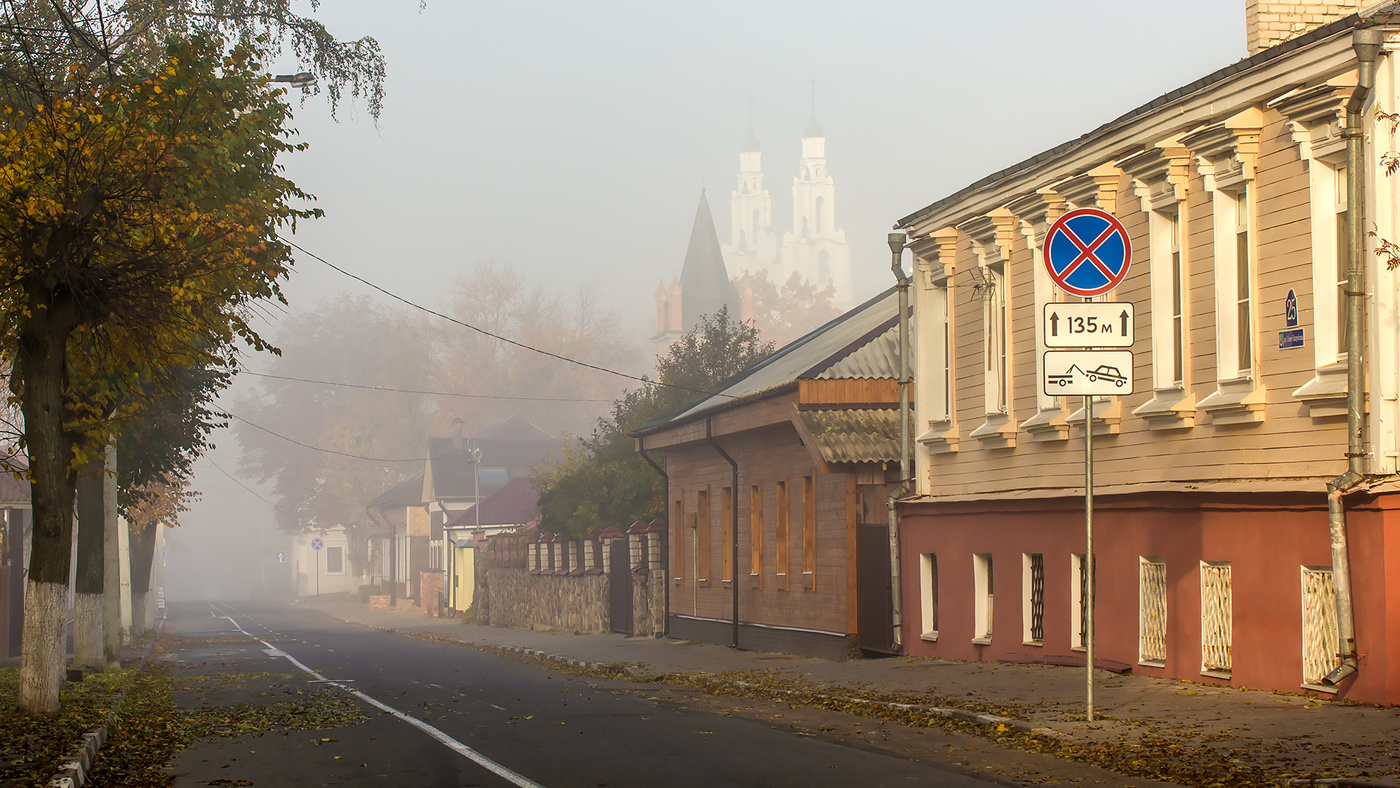 in the autumn mist