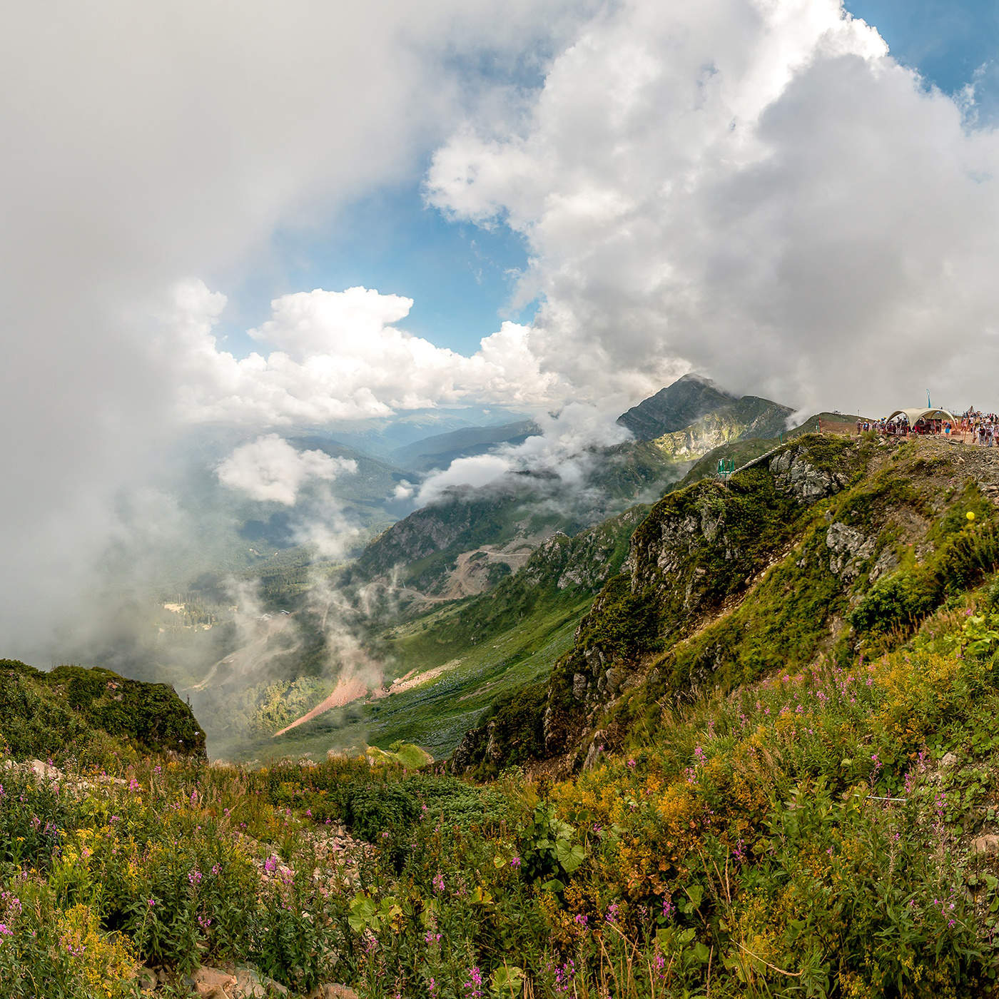 In the mountains.