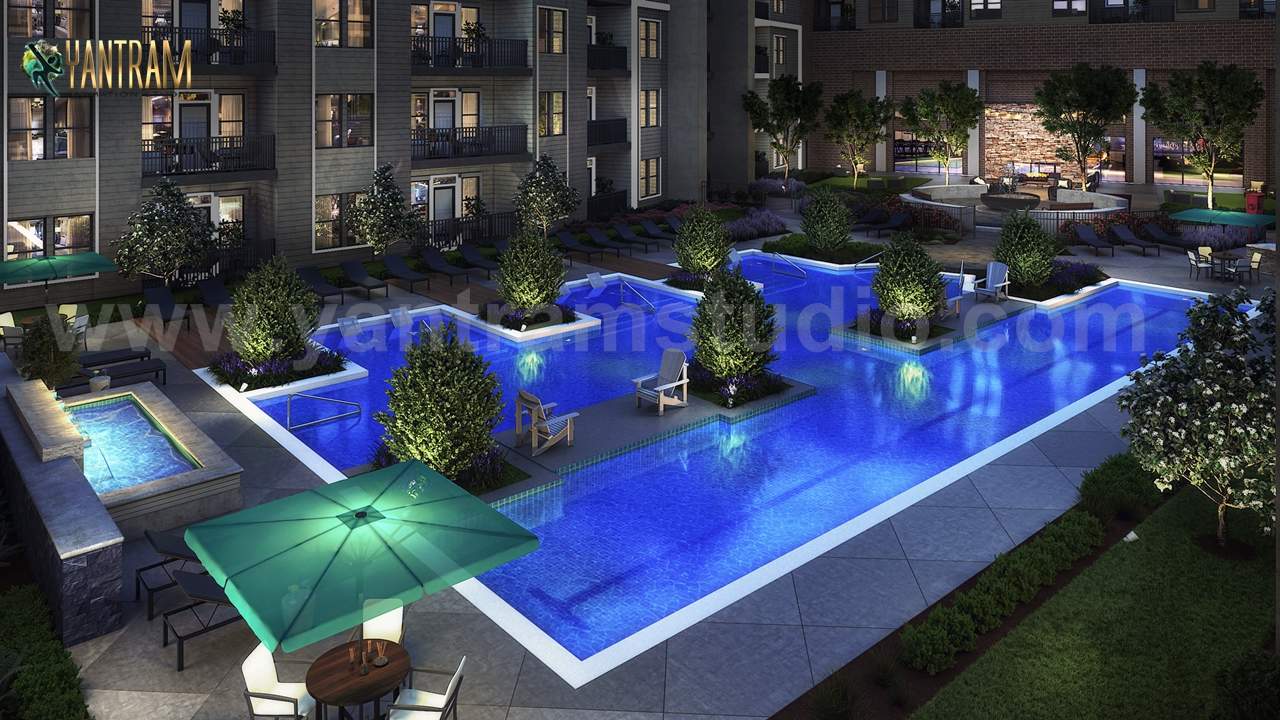 Gorgeous Courtyard Landscape Pool View