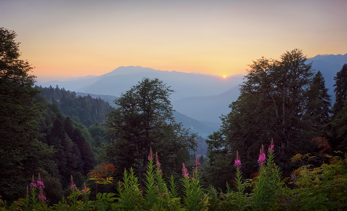 Sunset in the mountains
