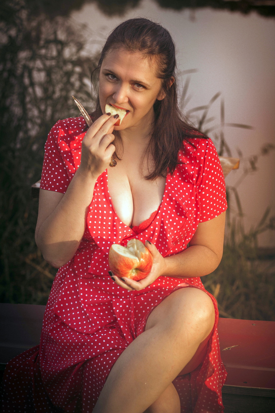 Girl with apple